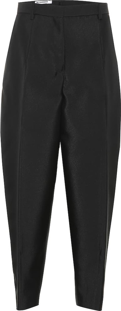 Jil Sander Silk-blend high-rise pants