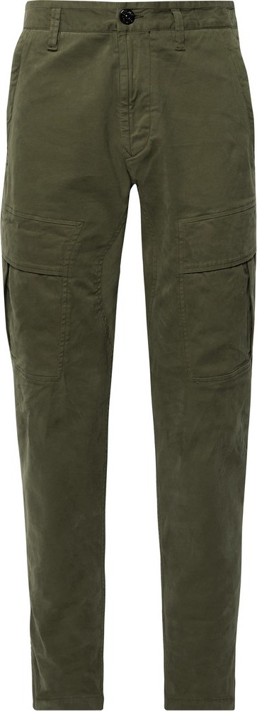 Stone Island Tapered Stretch-Cotton Twill Cargo Trousers