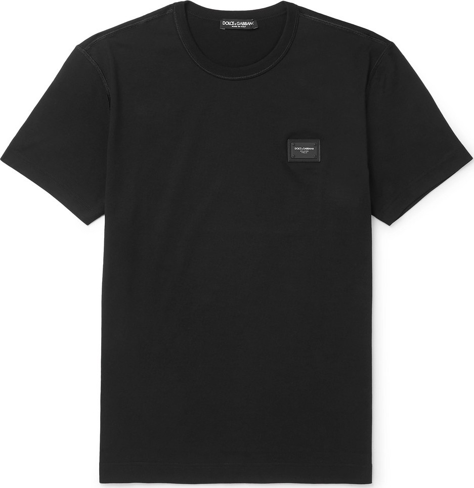Dolce & Gabbana Slim-Fit Logo-Appliquéd Cotton-Jersey T-Shirt
