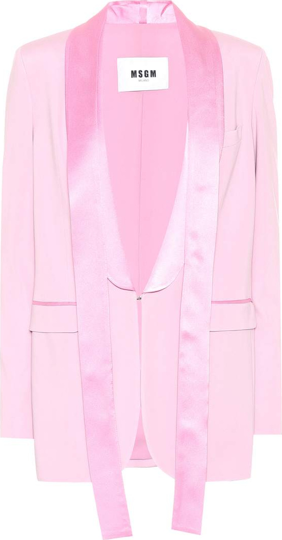 MSGM Satin lapel tuxedo jacket