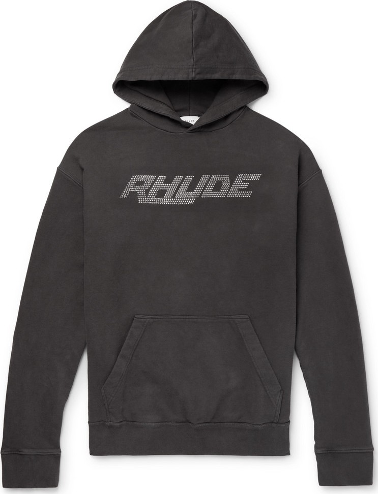 RHUDE Oversized Logo-Embellished Loopback Cotton-Jersey Hoodie