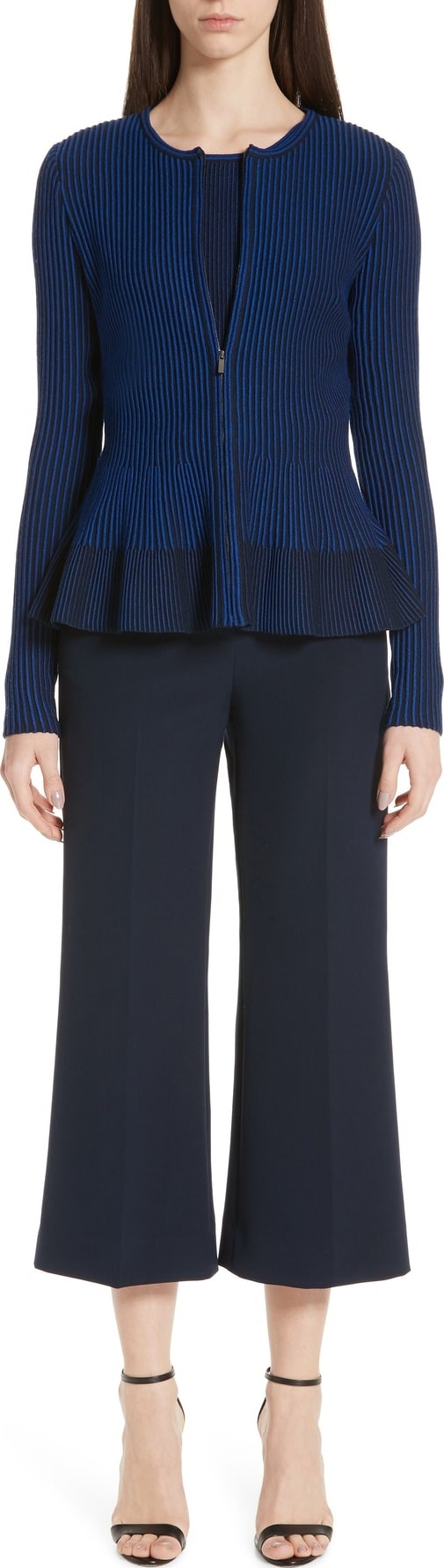 St. John Bella Double Weave Crop Flare Pants