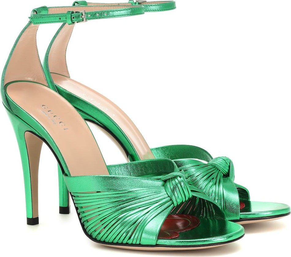 Gucci Metallic leather sandals
