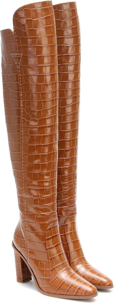 Max Mara Beboot croc-effect leather boots
