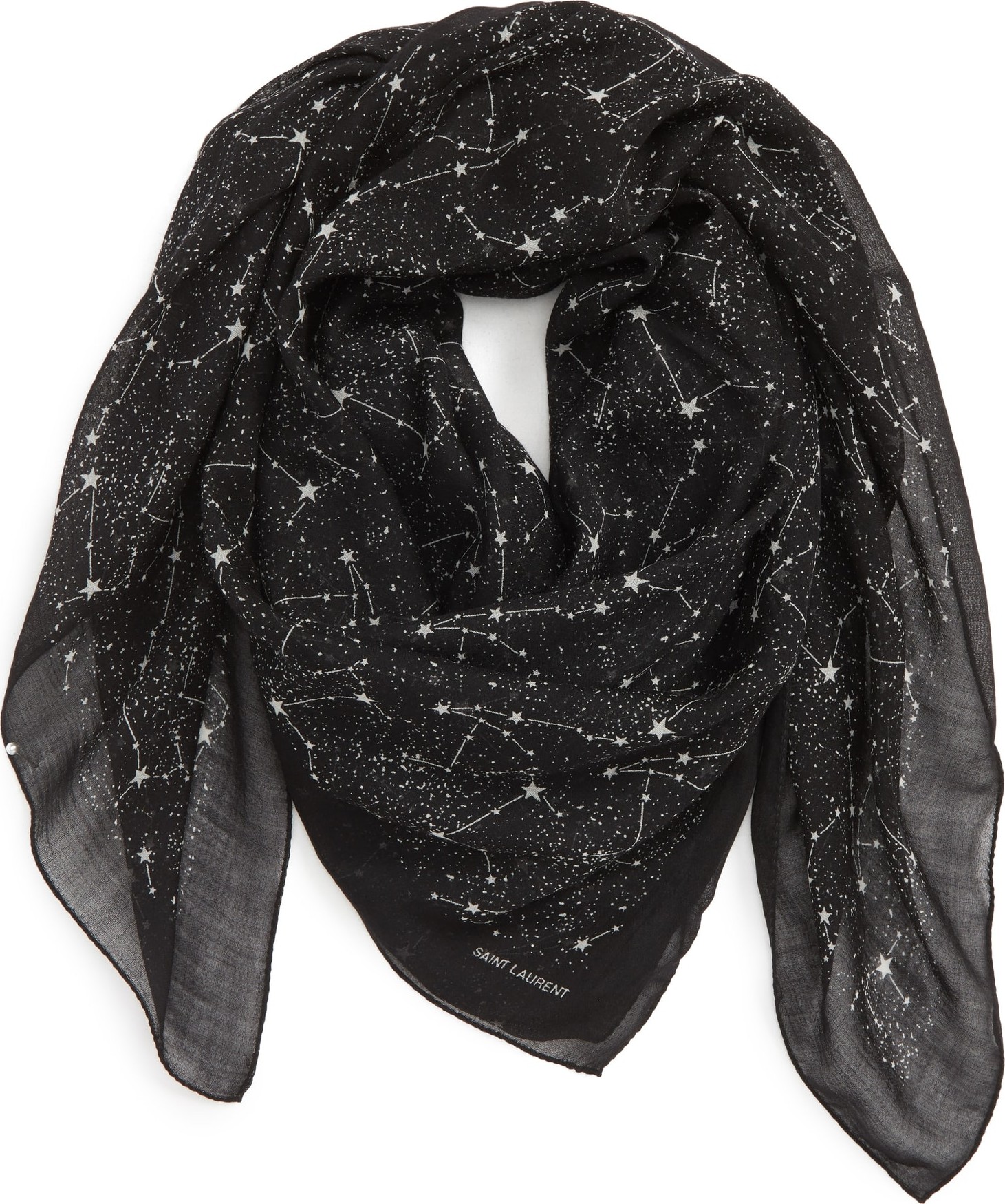 Saint Laurent Constellation Square Wool Scarf