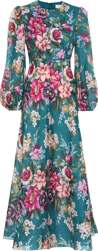 Zimmermann Allia floral linen midi dress
