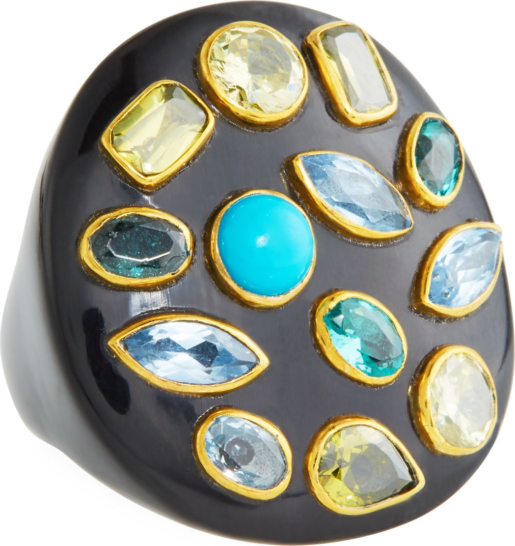 Ashley Pittman Scattered Stone & Dark Horn Ring