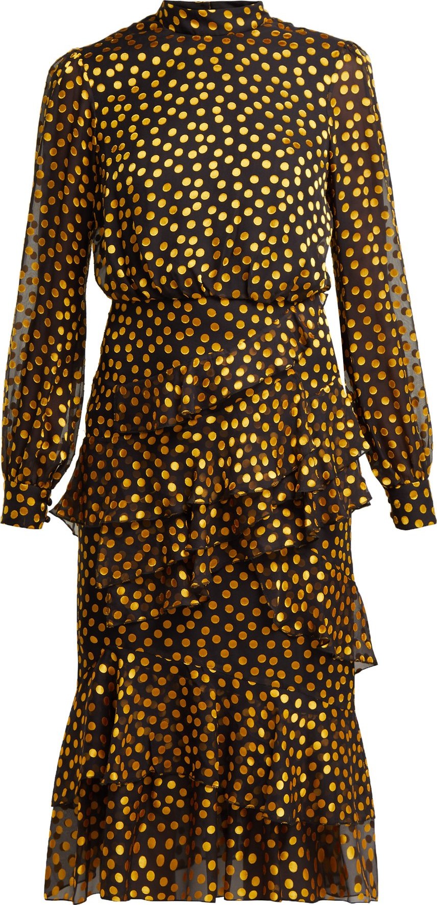 Saloni Isa fil-coupé silk-blend georgette dress