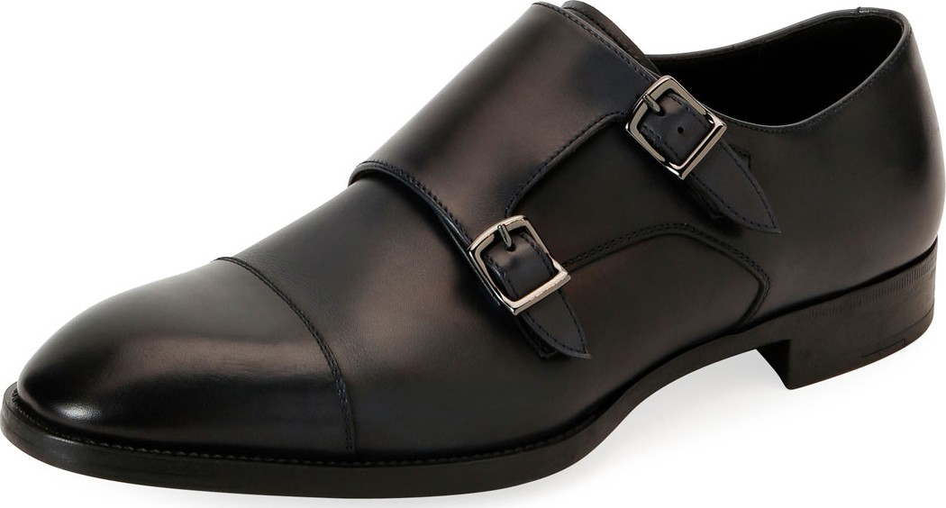 Giorgio Armani Men's Leather Double-Monk Shoes