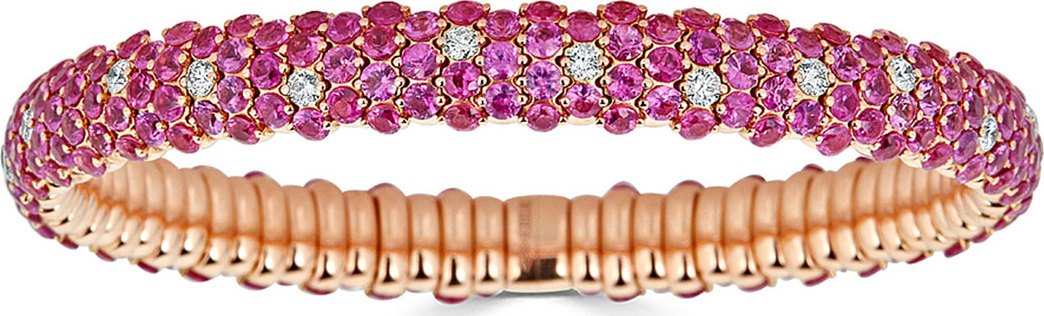 ZYDO 18k Stretch Sapphire & Diamond Bracelet, Pink