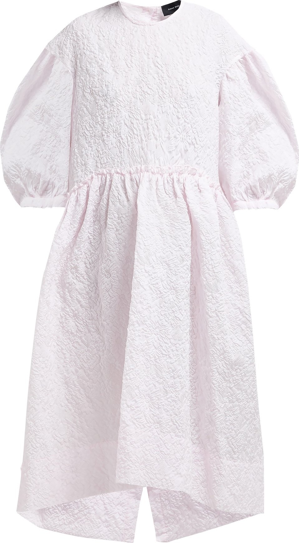 Simone Rocha Puffed-sleeve floral-cloqué dress