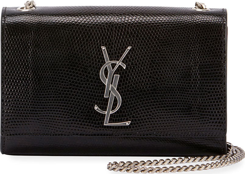 Saint Laurent Kate Monogram YSL Small Lizard Chain Shoulder Bag