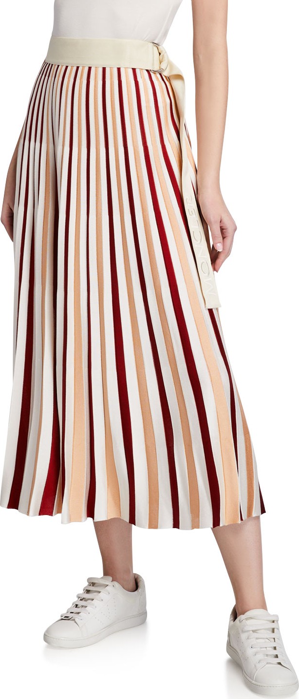 Moncler Moncler Genius Striped Midi Skirt w/ Belt