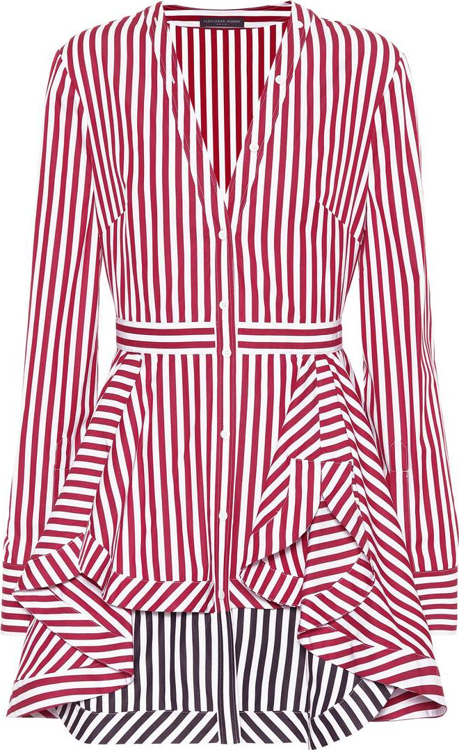 Alexander McQueen Striped cotton minidress