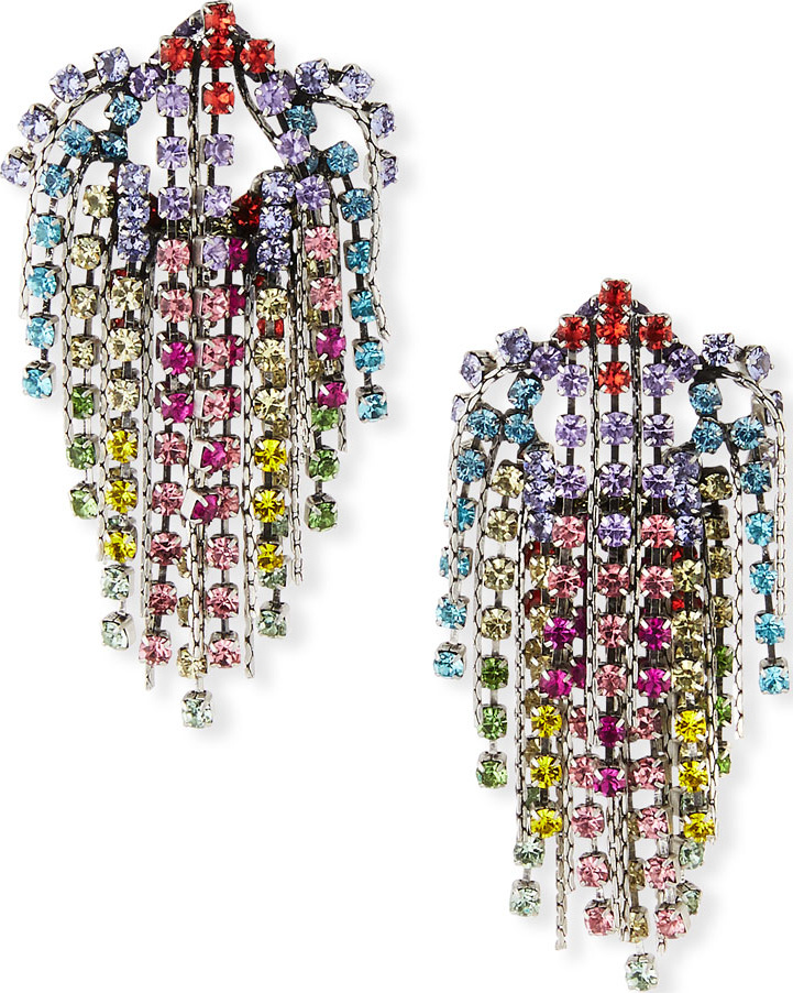 DANNIJO Cecilia Rainbow Cluster Statement Earrings