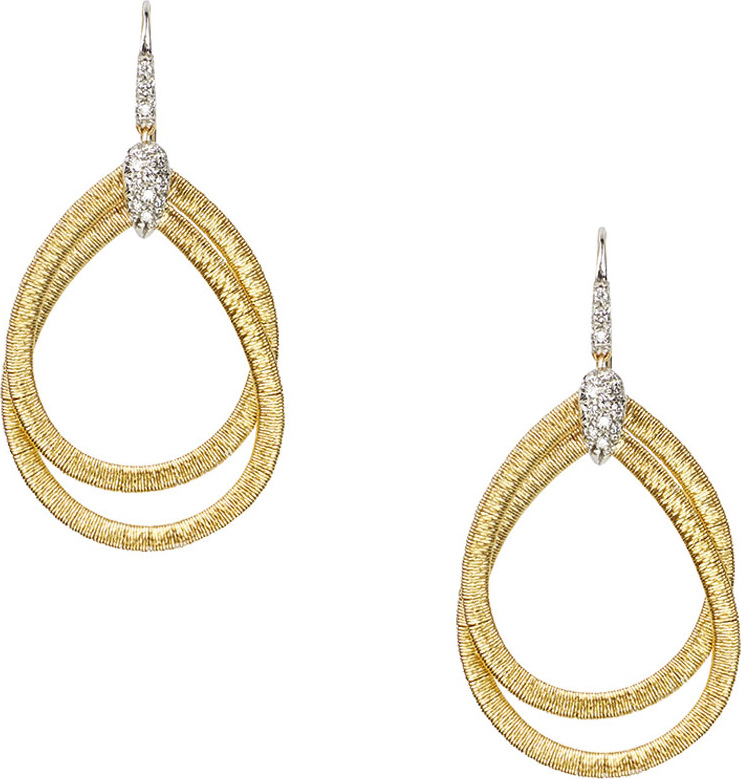 Marco Bicego Diamond Cairo 18k Serpentine-Drop Earrings