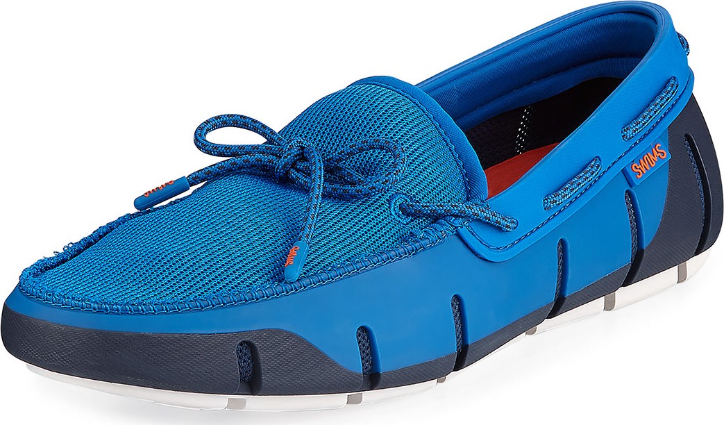 Swims Men's Stride Mesh & Rubber Braided-Lace Boat Shoes