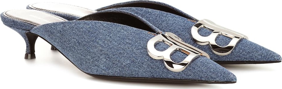 Balenciaga BB denim mules
