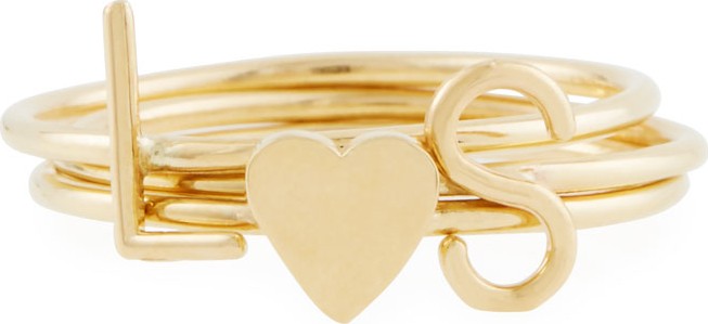 Sarah Chloe Mini Amelia Initial Stacking Ring