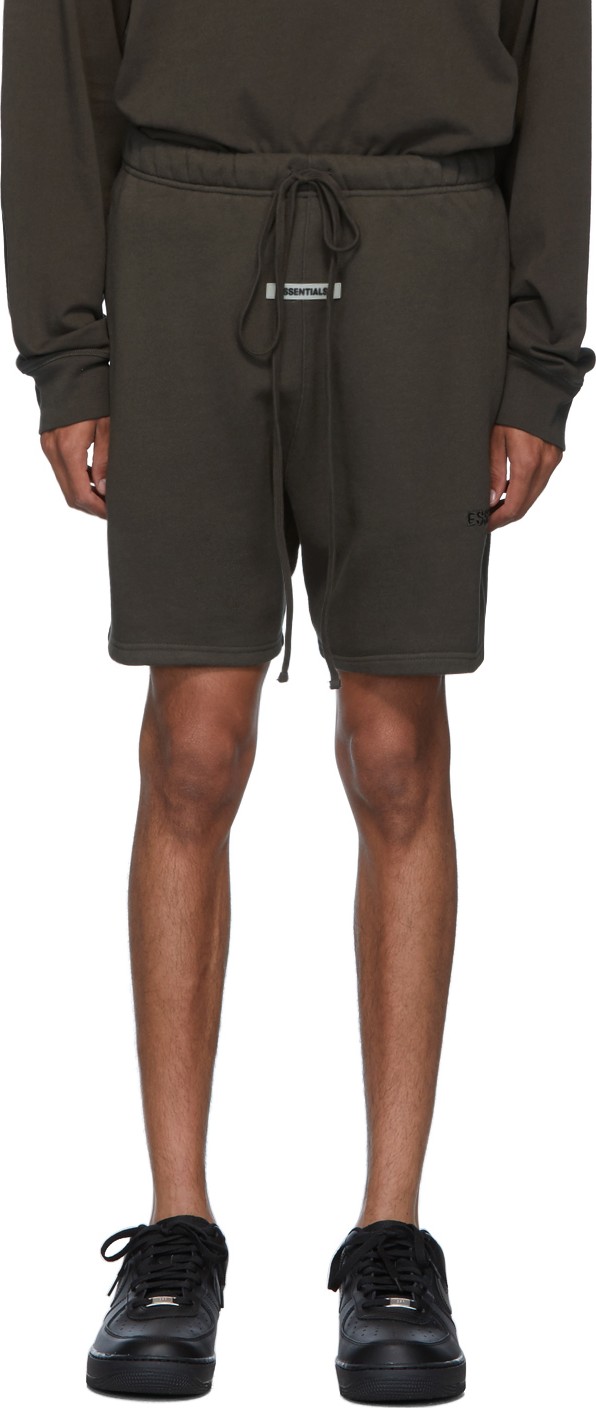 Essentials Khaki Logo Sweat Shorts