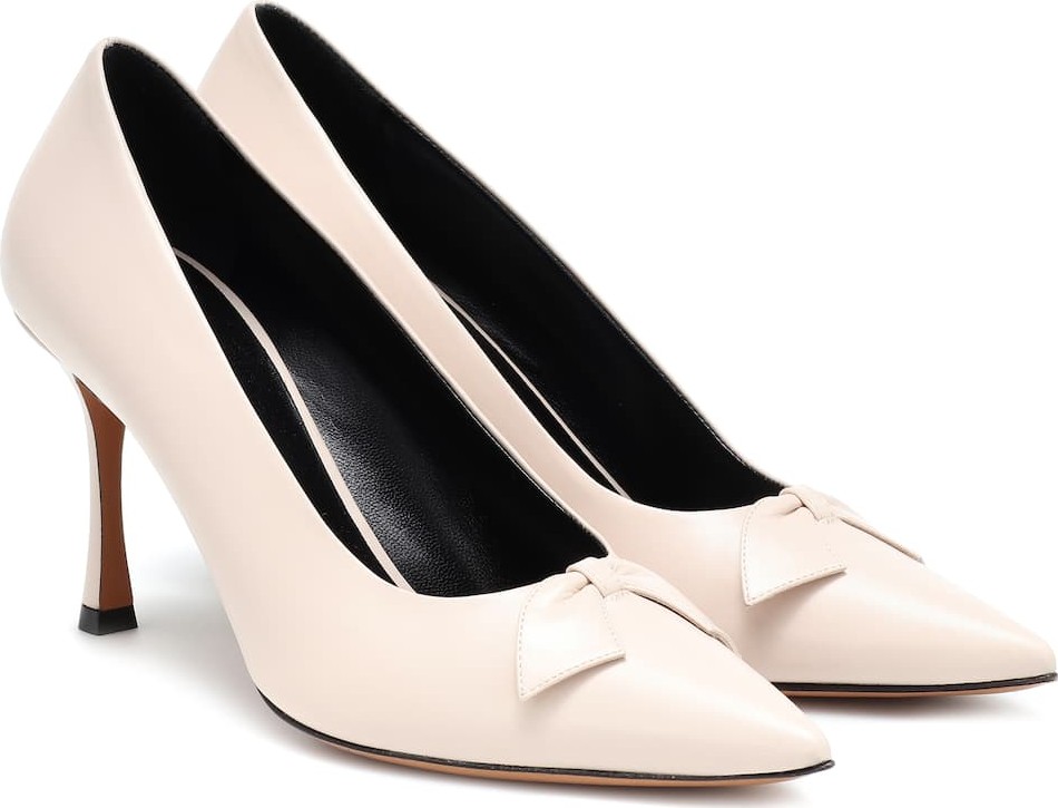 THE ROW Champagne leather pumps