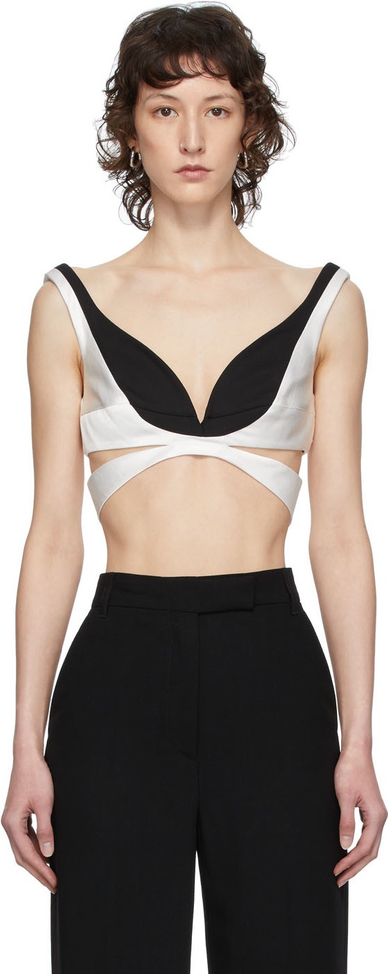 Haider Ackermann Black & White Cut-Out Bustier