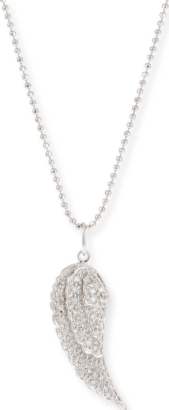 Sydney Evan 14k Small Angel Wing Pendant Necklace w/ Diamonds