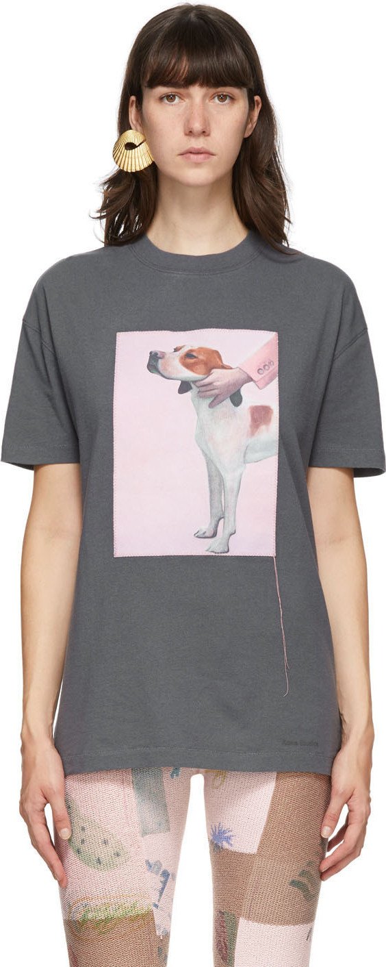 Acne Studios - Grey Dog Patch T-Shirt
