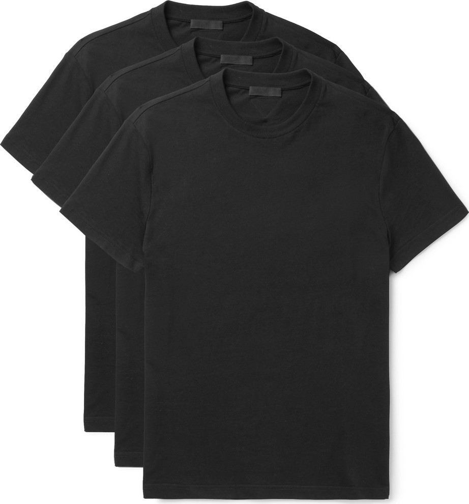 Prada Three-Pack Slim-Fit Cotton-Jersey T-Shirts