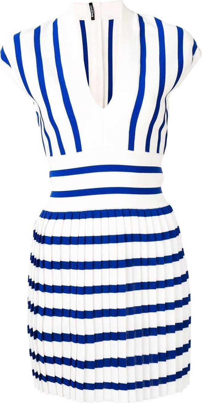 Balmain pleated knit dress