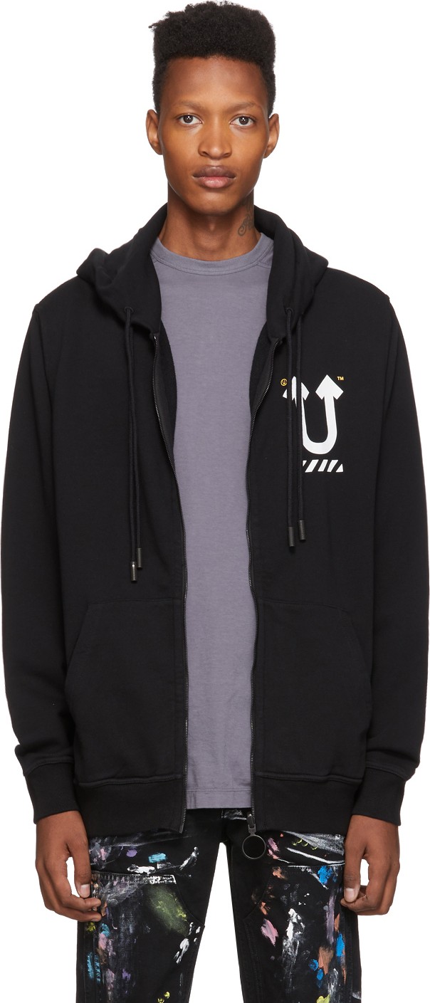 Off White Black Undercover Edition Skeleton RVRS Arrows Zip Hoodie