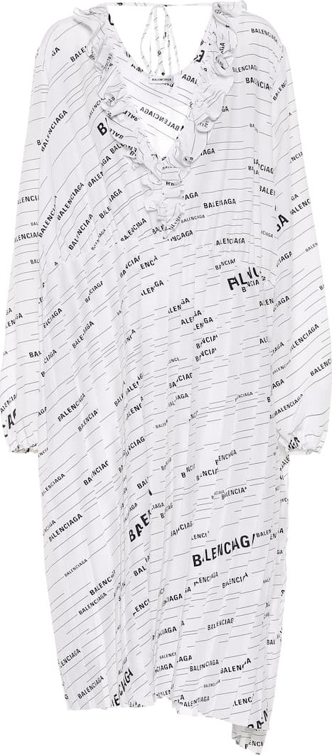Balenciaga Logo silk midi dress