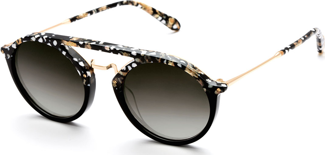 KREWE Marigny Acetate & Metal Round Sunglasses