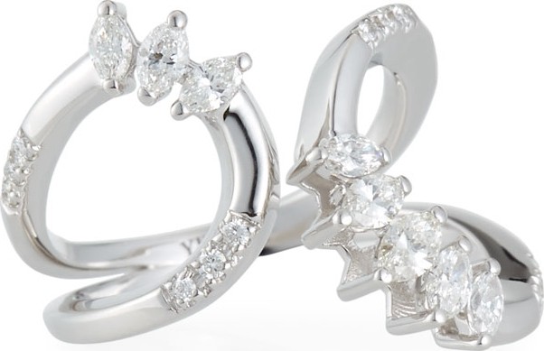Yeprem Round & Marquis Diamond Open Ring, Size 7