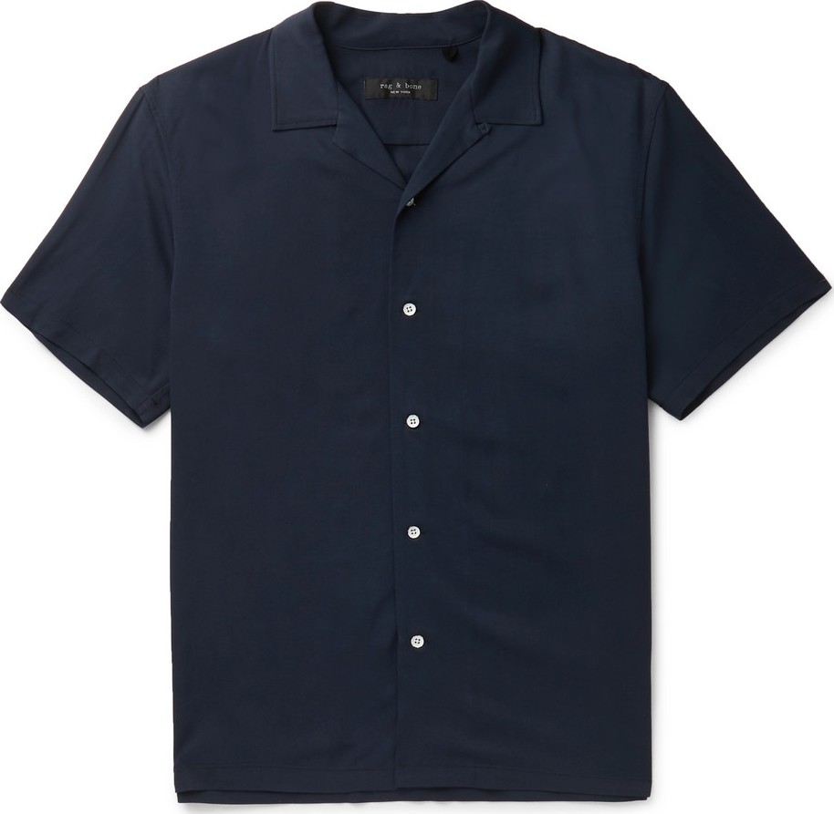 Rag & Bone Avery Camp-Collar Voile Shirt