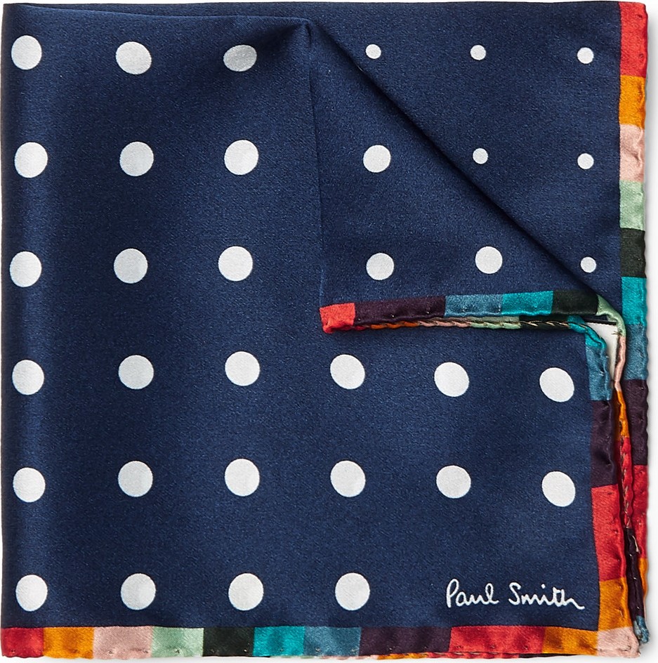 Paul Smith Polka-Dot Silk Pocket Square