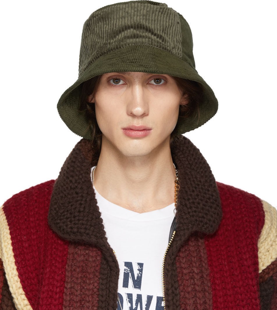 Engineered Garments Green Corduroy Bucket Hat