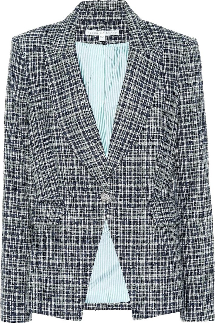 Veronica Beard Cutaway cotton-blend tweed blazer