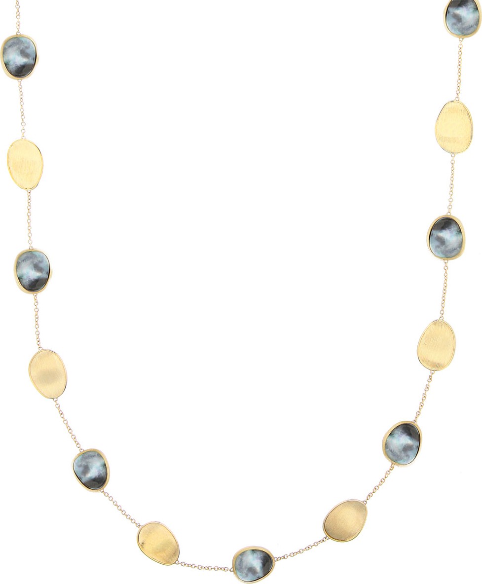 Marco Bicego Lunaria 18k Black Mother-of-Pearl Station Necklace