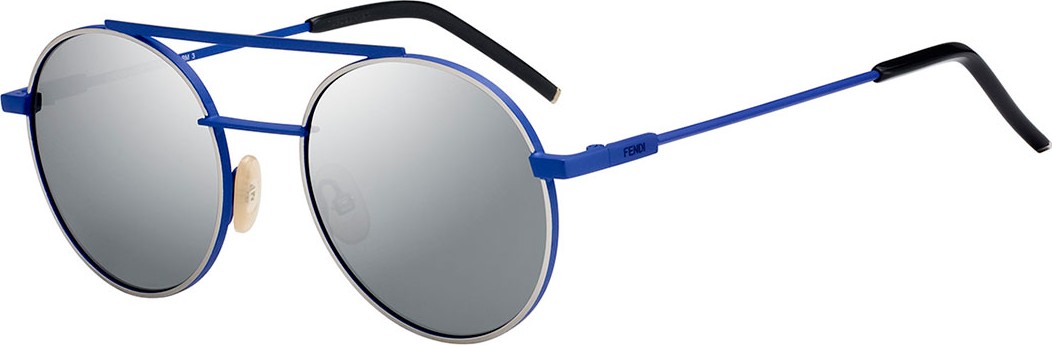 Fendi Round Mirrored Metal Sunglasses