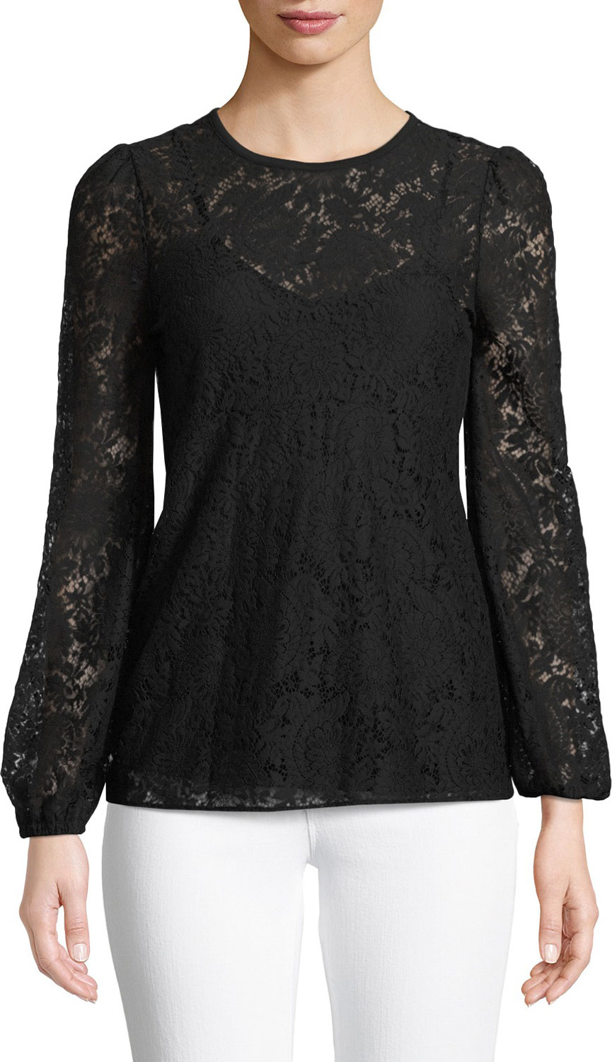 MICHAEL MICHAEL KORS Long-Sleeve Lace Top