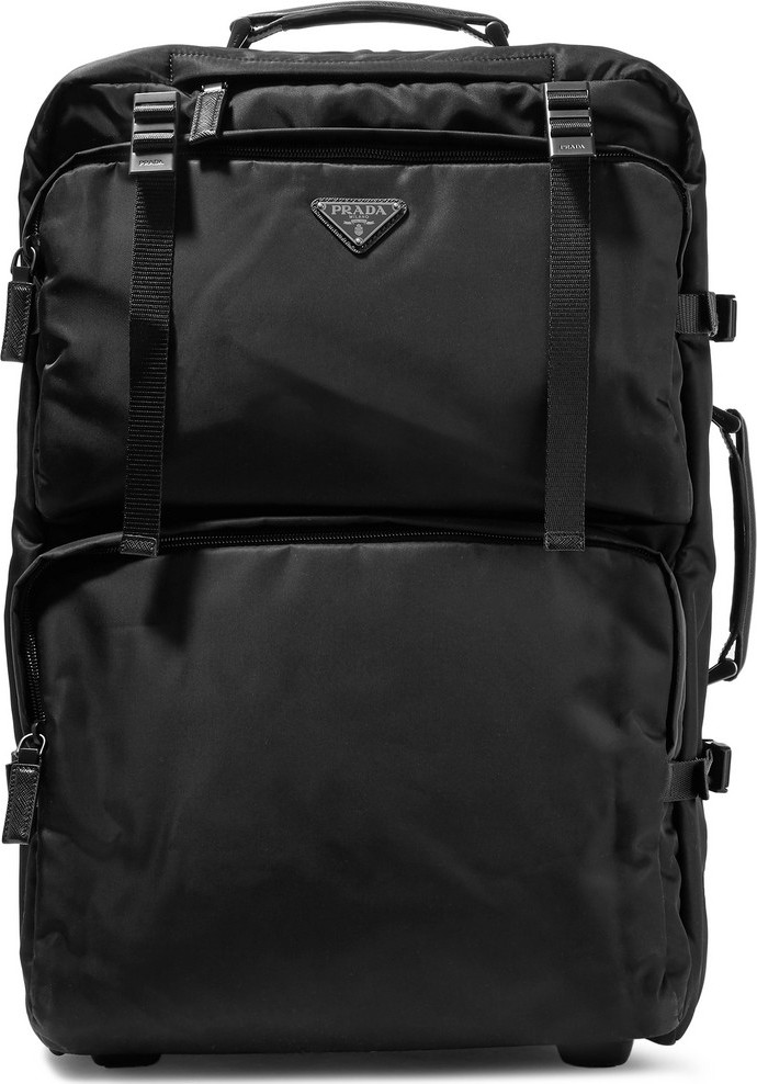 Prada Saffiano Leather-Trimmed Nylon Carry-On Suitcase