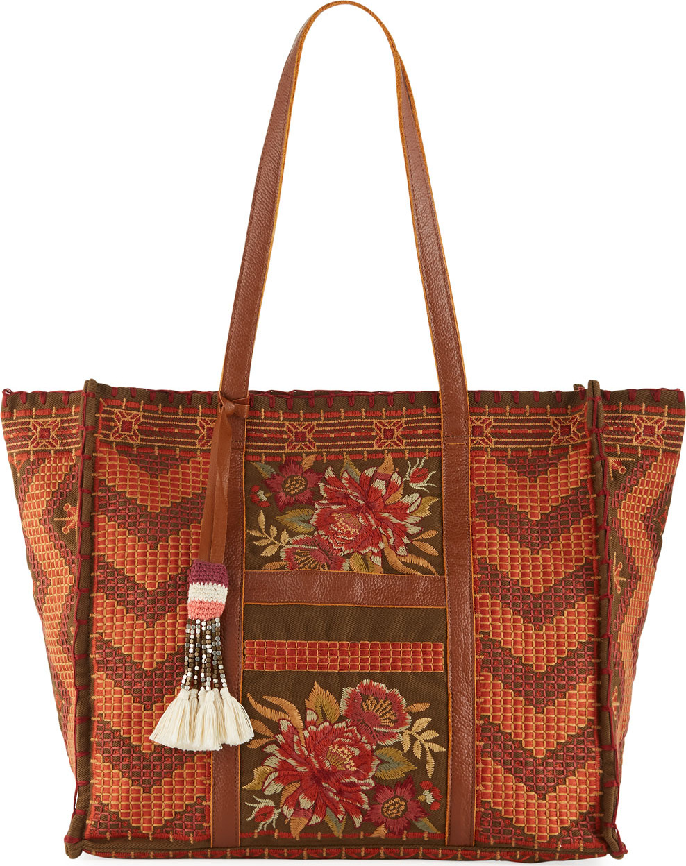 Johnny Was Elim Market Twill Shoulder Tote Bag