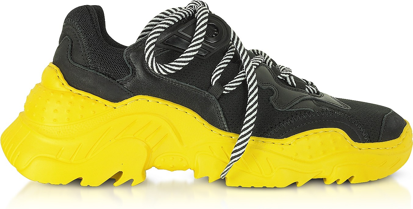 N°21 Black Synthetic & Calf Leather Sneakers