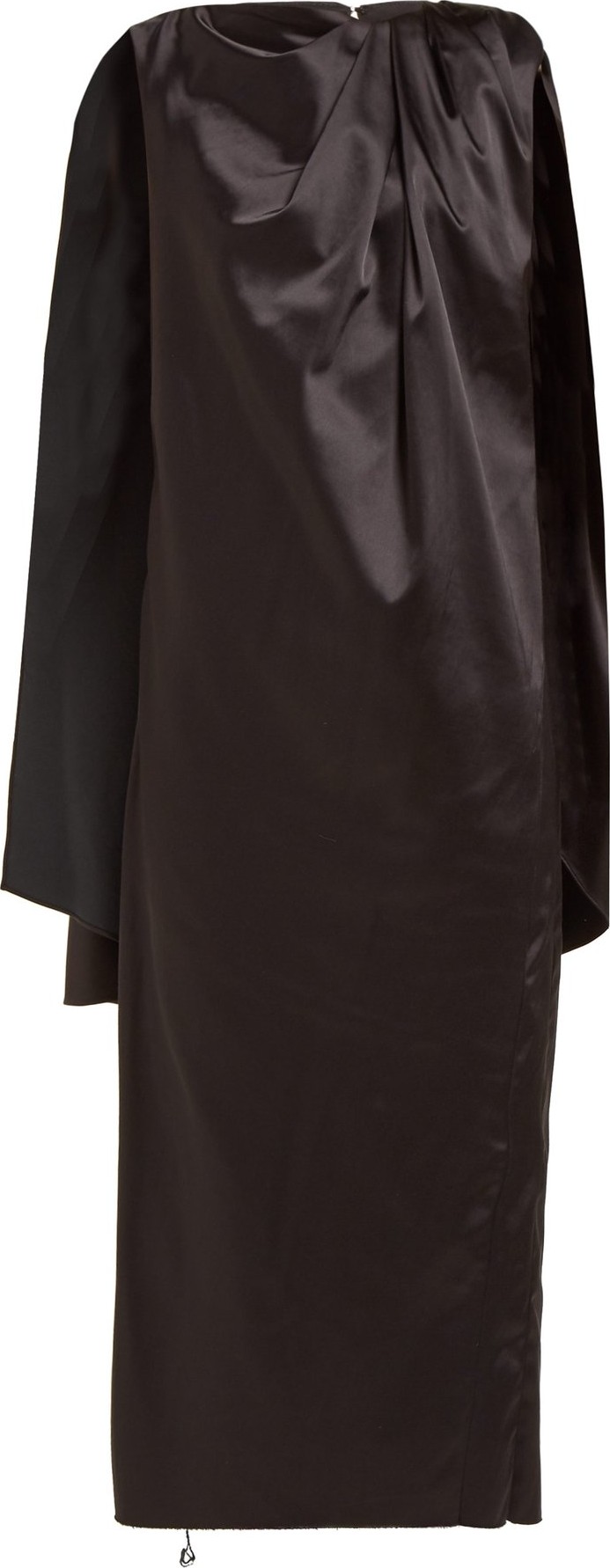 Marina Moscone Cape-back silk-blend midi dress