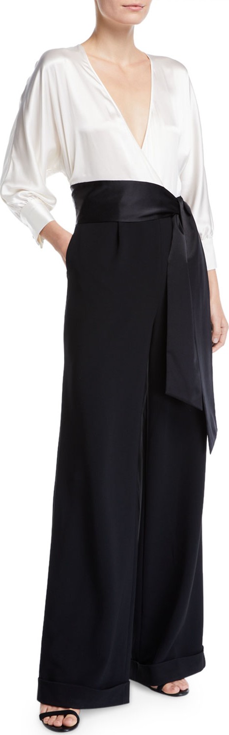 DIANE von FURSTENBERG Marle Tie-Front Wide-Leg Jumpsuit
