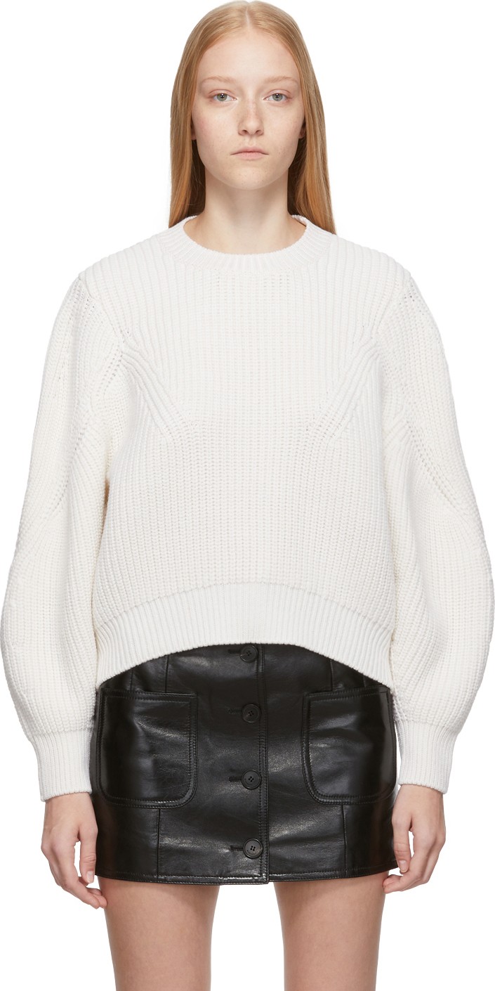 Givenchy White Wool & Cashmere Balloon Sleeve Sweater