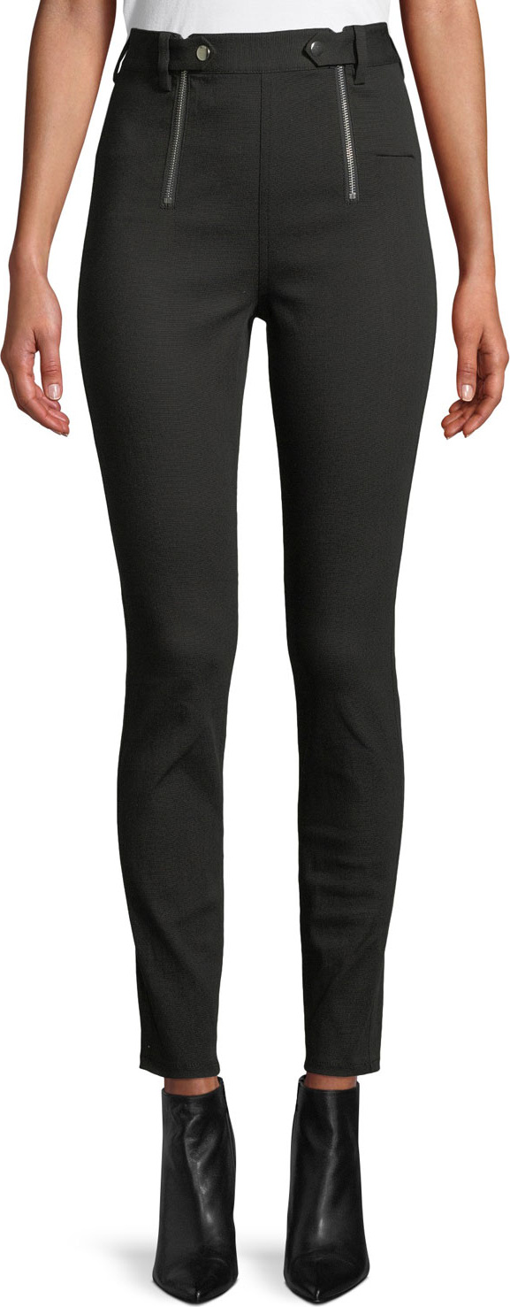 T By Alexander Wang Paneled Body-Con High-Rise Pants