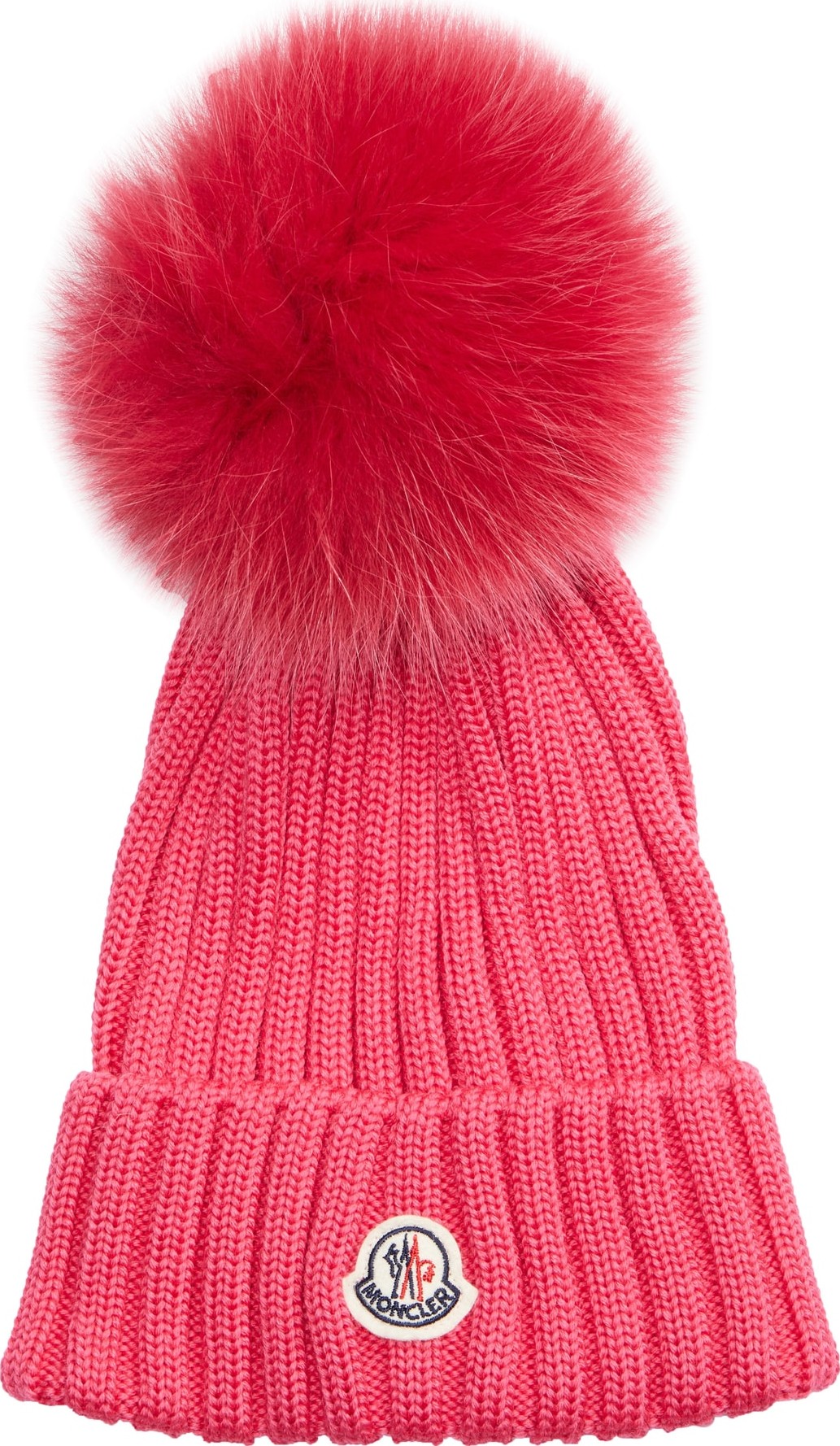 Moncler Genuine Fox Fur Pom Wool Beanie