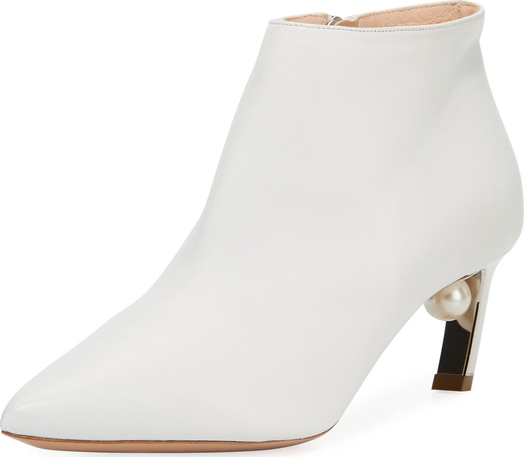 Nicholas Kirkwood Mira Napa Leather Low-Heel Booties